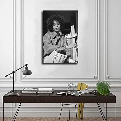 Whitney Houston Vintage Siyah Ve Beyaz sanat posterleri Tuval Poster yatak odası dekoru Spor Manzara Ofis Odası Dekor