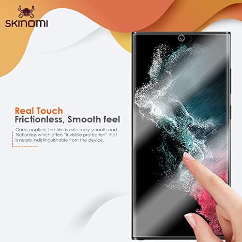 Skinomi Ekran Koruyucu ile Uyumlu Samsung Galaxy S22 Ultra (Kenardan Kenara Kapsama) (2'li Paket) Şeffaf TechSkin