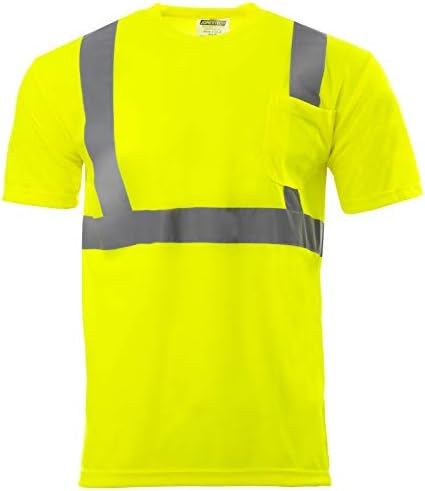 JORESTECH Güvenlik Gömleği Ön Cepli Yüksek Görünürlük Yansıtıcı Kısa Kollu ANSI Sınıf 2 Tip R