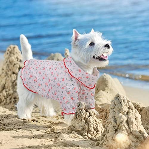 Köpek Çiçek Baskılar Gömlek, Pet Kazak Dip Gömlek, Fransız Bulldog T-Shirt Kıyafet için Küçük, Orta, Büyük Köpekler