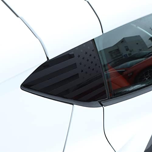 Daeıclru Önceden Kesilmiş Amerikan Bayrağı Arka Yan Çeyrek Pencere Çıkartmaları Chevrolet Corvette C8 2020-2023 ile