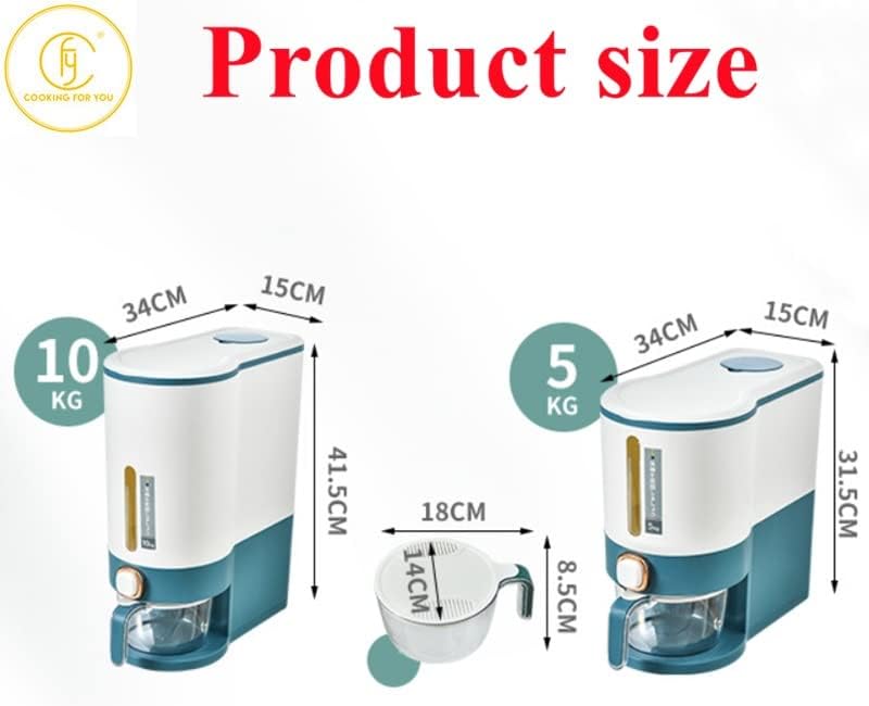 LIRUXUN 5 / 10KG Ev Pirinç Kovası Plastik Çok Fonksiyonlu Buzdolabı Depolama Tankı Çok Tahıllı Tahıl ve Tahıl (Renk:
