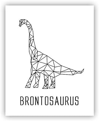 Siyah Beyaz Çizgi Dinozorlar İlham Kelimeler Alıntı Sanat boyama seti 3 (8”X 10” Tuval Resmi), T-rex Triceratops Boyama