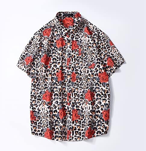 MCEDAR erkek havai gömleği ve Kısa 2 Parça Tatil Kıyafetler Setleri Casual Düğme Aşağı Plaj Çiçek Takım Elbise Kova