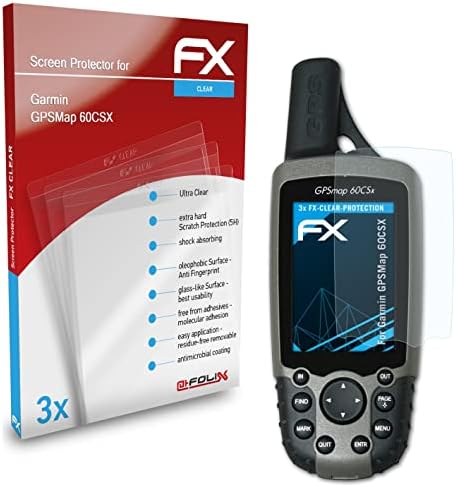 atFoliX ekran koruyucu Film ile Uyumlu Garmin GPSMap 60CSX Ekran Koruyucu, Ultra Net FX koruyucu film (3X)