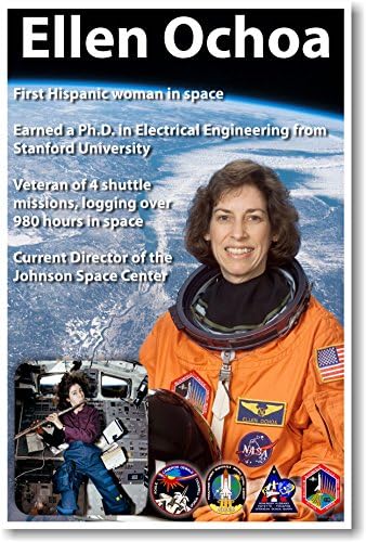 Ellen Ochoa-Uzaydaki İlk İspanyol Kadın-YENİ Amerikan NASA Astronotu Uzay Posteri