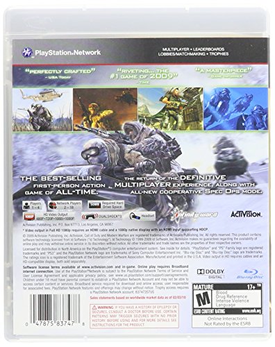 YENİ COD: Modern Warfare 2 PS3 (Video Oyunu Yazılımı)