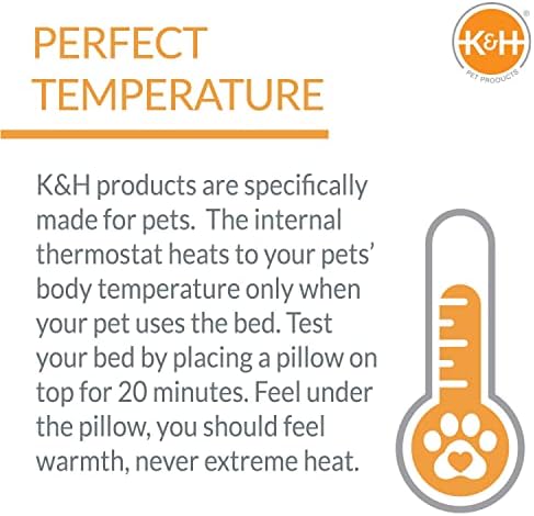 K & H evcil HAYVAN ürünleri Termo Çiftlik hayvanı ısıtmalı Mat Siyah Orta 16,5 X 22,5 inç