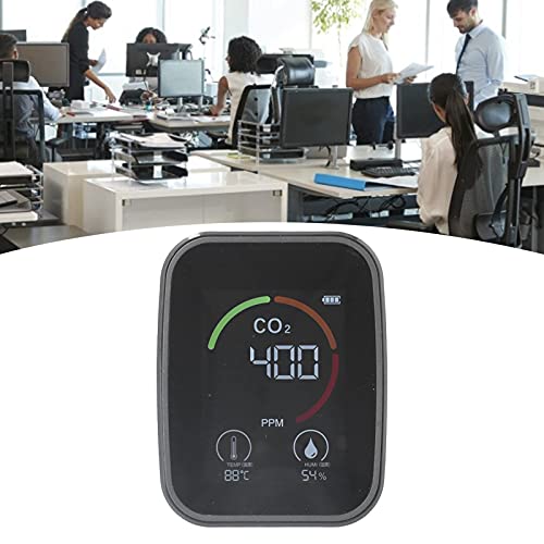 Sıcaklık Nem Test Cihazı, Yerden Tasarruf Hava Kalitesi Dedektörü Evler için Yüksek Hassasiyetli Alarm Modu (Siyah)