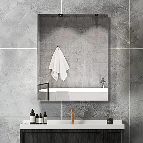 Janboe 24×30 inç Aynalı Banyo Ecza Dolabı, Yüzeye Montaj veya Gömme Montaj için Alüminyum Aynalı Dolap