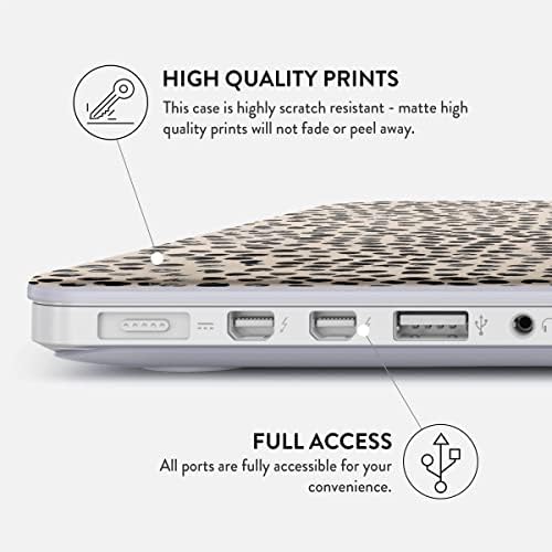 BURGA Hard Case Kapak MacBook Air 11 İnç Kılıf ile uyumlu, modeli: A1370 / A1465 11-11.6 İnç 11 siyah Puanl Desen