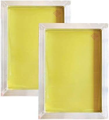 2 Paket Serigrafi Baskı Ekranları 10 x 14 inç Alüminyum Çerçeveler-300 Sarı Örgü YLZ