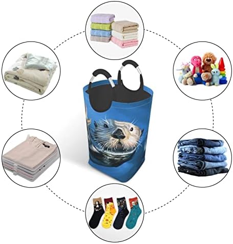 Deniz Samuru Kirli Giysiler Paketi, Katlanabilir, Saplı, Banyo Dolabı İçin Uygun Ev Depolama