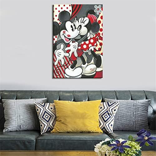 ADILAIDUN Karikatür Mickey Ve Minnie Posteri resim tuvali Duvar sanat baskı Ev Odası Dekor 16x24 inç (40x60 cm)