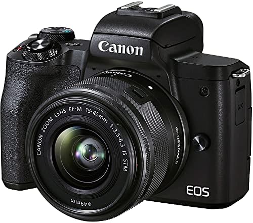 Canon EOS M50 Mark II aynasız dijital fotoğraf makinesi ile 15-45mm STM zoom objektifi+platin mobil aksesuar paketi