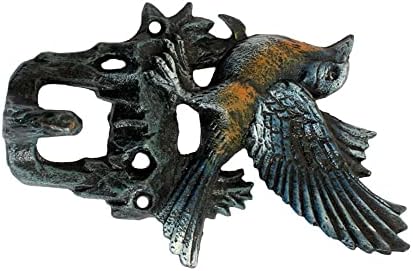 WİNTENT dekoratif dökme demir Kurbağa kuş duvar Kanca Anahtar ceket şapka askısı (Kuş)