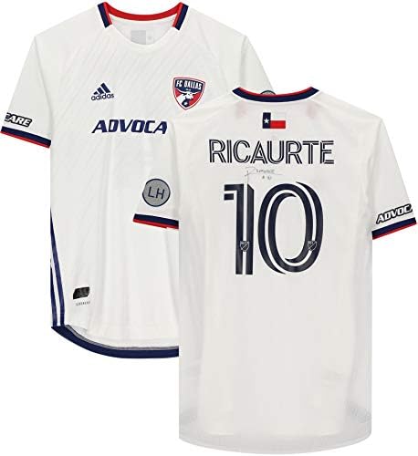 Andres Ricaurte FC Dallas İmzalı Maç - 2020 MLS Sezonundan 10 numaralı Beyaz Forma Kullanıldı-İmzalı Futbol Formaları