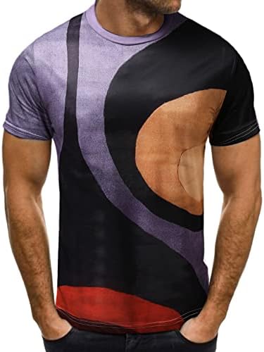 XXBR Erkek Grafik Baskı T-Shirt, yaz Kısa Kollu Crewneck Sokak T Gömlek Slim Fit Atletik Egzersiz Yenilik Tee Tops