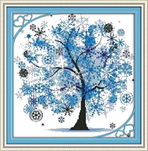 Benway Sayılan Çapraz Dikiş Mavi Şanslı Ağaç 14 Sayısı 41X41 cm
