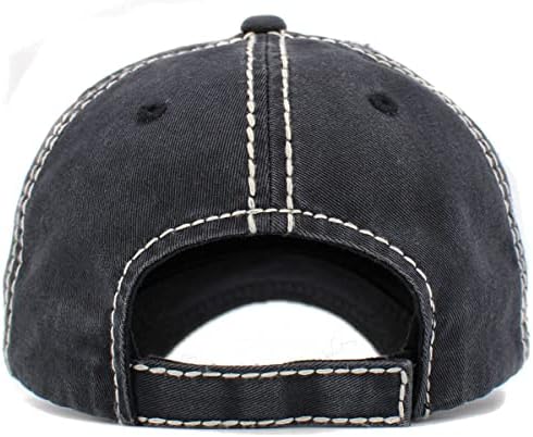 Kadın Mama Ayı Yıkanmış Vintage beyzbol şapkası Kap (Siyah)