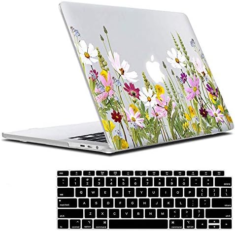 Lapac MacBook Air 13 inç Şeffaf Kılıf ile Uyumlu 2020 2019 2018 Sürüm A2337 M1 A1932 A2179, Vahşi Çiçek Şeffaf Sert