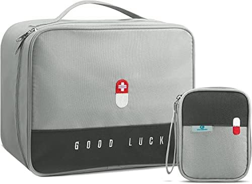 Ev, Ofis, Seyahat için Seyahat | ilaç çantası | ilaç Organizatör çantası için Spancare İlaç Çantası (2'li Set) (Gri)