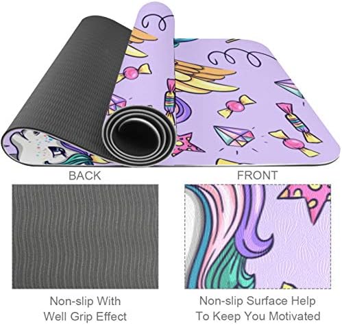 Elle Çizilmiş Unicorn Desen Yoga Mat Kalın Kaymaz Yoga Paspaslar Kadınlar ve Kızlar için egzersiz matı Yumuşak Pilates