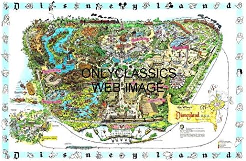 OnlyClassics 1962 Disneyland California HARİTASI 8X12 Fotoğraf Posteri amerika'nın Aile Eğlence Parkı