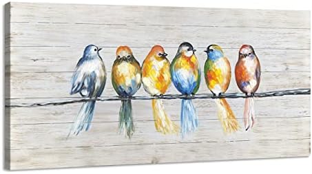 HUIMEI Kuş duvar Sanatı tuval yağlıboya: Soyut Kuşlar Resimleri Duvar Dekor ile Handpainted Dokulu Kuşlar Tuval üzerine