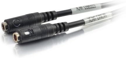 C2G 27394 4-Pin 3.5 mm Mikrofon ve Kulaklık Koparma Adaptörü Y Kablosu (6 İnç),Siyah