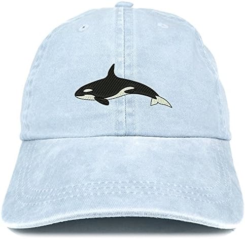 Trendy Giyim Mağazası Orca Katil Balina İşlemeli Pigment Boyalı %100 Pamuklu Şapka