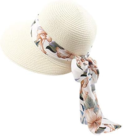 Hasır Şapkalar Kadınlar için Yaz Güneş Koruyucu plaj şapkası Rahat Hasır güneş şapkası Geniş Ağızlı Roll Up Seyahat
