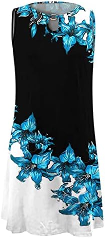 lczıwo Bayan Casual Yaz Elbiseler Batik Çiçek Baskı Kısa Tank Elbiseler Kadınlar için 2023 Kolsuz Yüzmek Cover Up