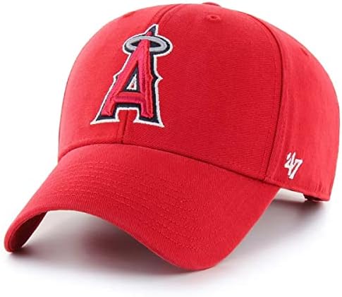 '47 MLB Takım Renk Efsanesi MVP Ayarlanabilir Şapka, Yetişkin Tek Beden Herkese Uyar (Los Angeles Melekleri Kırmızı)