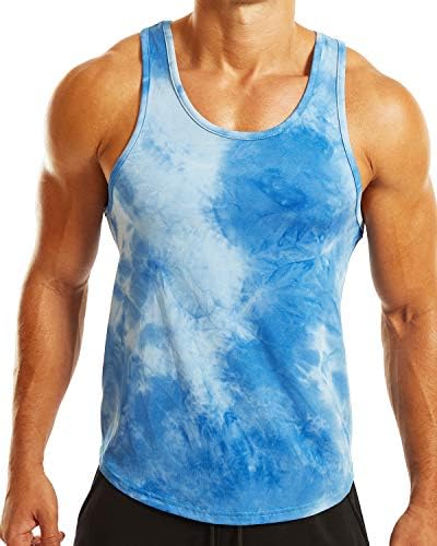 ROWILUX erkek Egzersiz Kravat Boya Tankı Üstleri Hızlı Kuru Yumuşak erkek spor atleti Stringer Kolsuz Gömlek