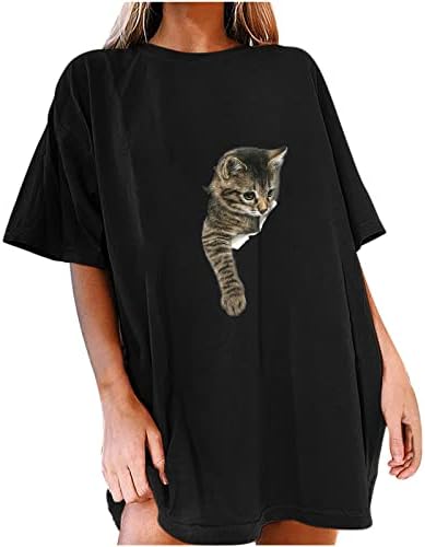 Üst T Shirt Bayan Sonbahar Yaz Kısa Kollu Kapalı Omuz Yumuşak Rahat %2023 Elbise Pamuk Ekip Boyun Grafik Tee 7C 7C