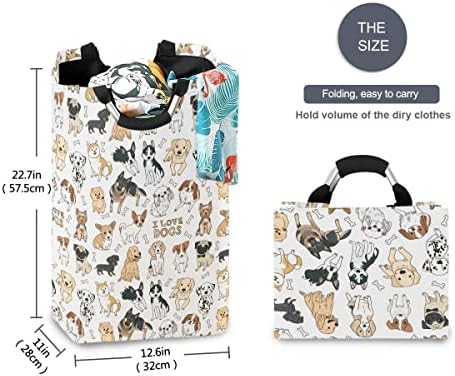 xıgua Köpek çamaşır sepeti 72L Büyük çamaşır sepeti Katlanabilir Kirli Giysiler Oyuncaklar Organizatör Çantası Kolları