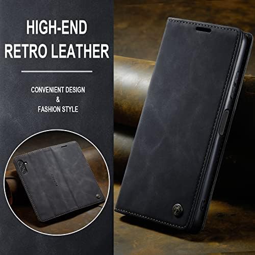 Kowaurı samsung kılıfı Galaxy A14 5G, Klasik Tasarım deri cüzdan Manyetik Kapatma Flip Case Kickstand ile kart tutucu