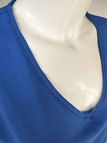 Andongnywell kadın V Boyun Bluzlar 3/4 Çan Kollu Rahat Gevşek Üst Gömlek t Shirt Tunikler Bluz