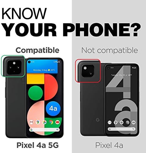 Kaplı Piksel 4A 5G Kemer Klipsi Kılıfı (2020 DuraClip) Kılıflı İnce Kapak Google Pixel için 4A 5G Telefon-Siyah