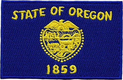 Oregon Eyaleti Bayrağı-Mavi Üzerine Sarı-Yama Üzerine işlemeli Ütü veya Dikiş