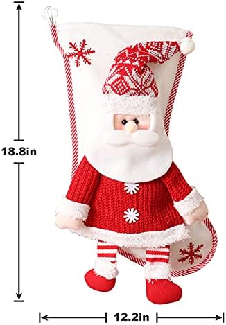 OKYUK 19 Noel Çorap, Büyük Noel Çorap, 3D Santa Karakter Peluş Çorap hediye keseleri için Noel Ağacı Şömine Asılı