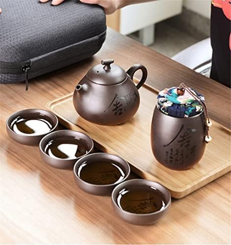 ZLXDP seramik demlik su ısıtıcısı Gaiwan Çin Seyahat Seramik çay bardağı Puer Çin demlik Taşınabilir çay seti Hediyeler