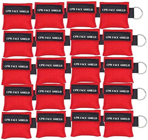 LSIKA-Z 20 adet Paketi CPR Maskesi Anahtarlık Halkası Acil Durum Kiti Kurtarma Yüz Kalkanları Ilk Yardım veya CPR