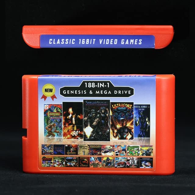 2G Oyun Kartı 188 in 1 Pil Tasarrufu Sega Genesis Megadrive video oyunu Konsolu ile MorSal KombaS 5 Ultracore Xeno