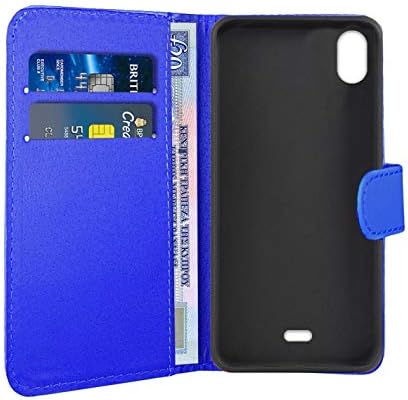 WenTian Wiko Y61 Kılıf, CaseExpert ® Premium Deri Kickstand cüzdan kılıf Çanta Kılıf Kapak için Wiko Y61 Mavi