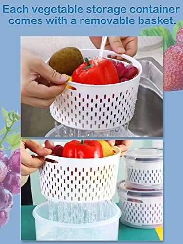 GOJUSO 5 Boyutu Yuvarlak Meyve Saklama Kapları Buzdolabı kapaklı şeffaf plastik kutu Gıda Organizasyonu İstiflenebilir