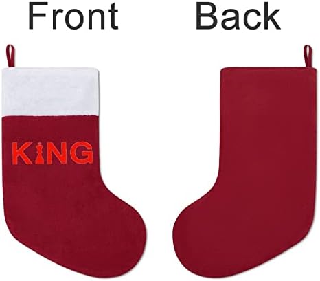 Satranç Kral Kırmızı Noel Tatil Çorap Ev Dekorasyonu için Noel Ağacı Şömine Asılı Çorap