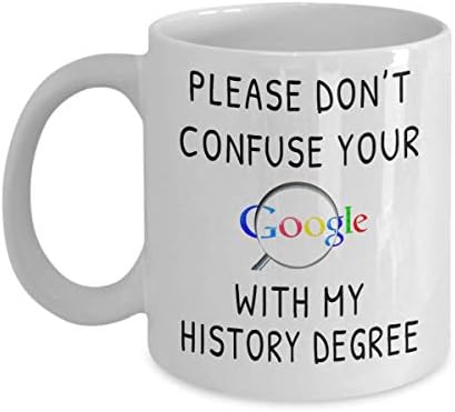 Lütfen Google Aramanızı Tarih Derecemle Karıştırmayın-Tarihçi için Komik Kupa Hediyesi Beyaz Seramik Kahve Kupa 11oz