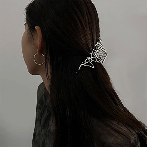 4 Adet Metal Saç Tokası Gümüş Saç Tokası İnce veya Kalın Saç Şekillendirme için Gümüş Kelebek Saç Tokası Kadın Kızlar
